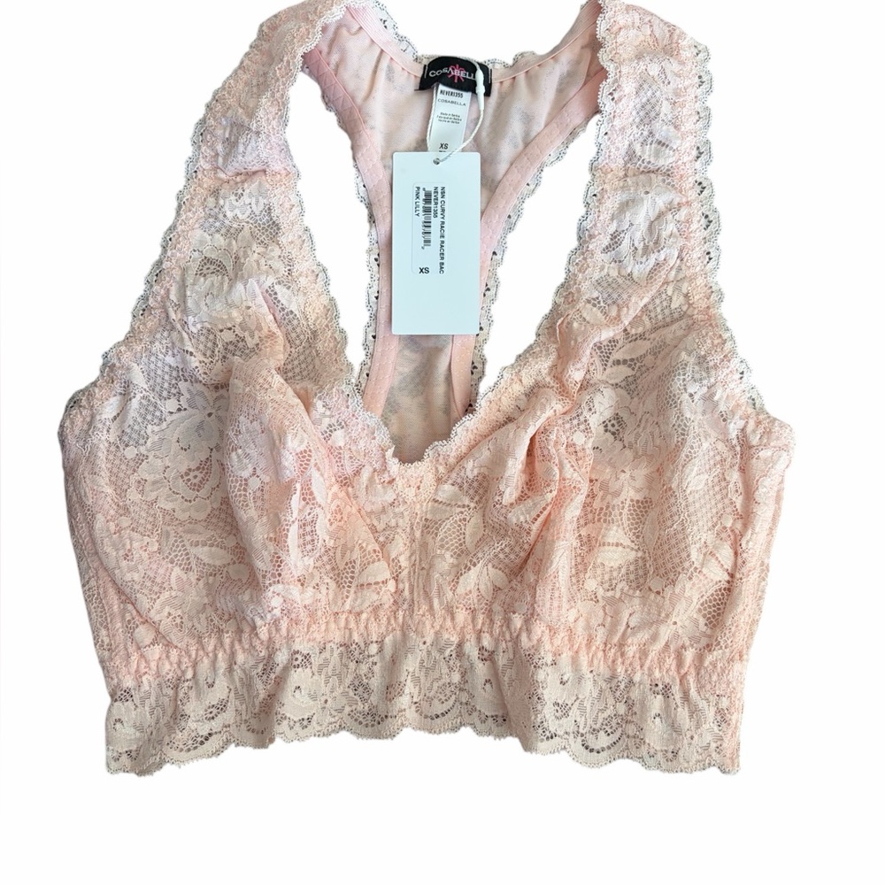 Cosabella Never Say Never Curvy Racie Racerback Bralette New XS Pink Lilly NWT - Picture 3 of 6